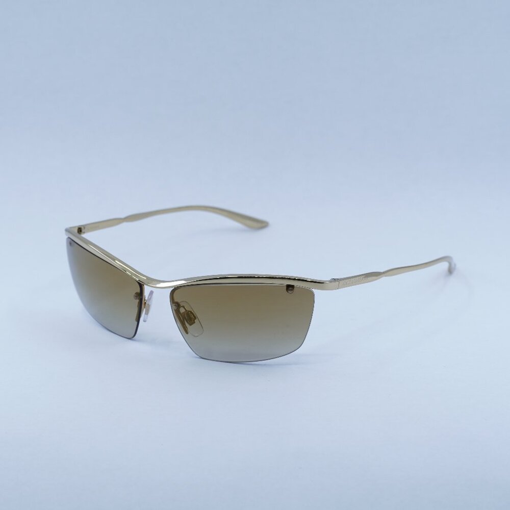 Dolce & Gabbana DG2307 02/6E Sunglasses Gold Rectangle Frame, Brown Lenses -SALE